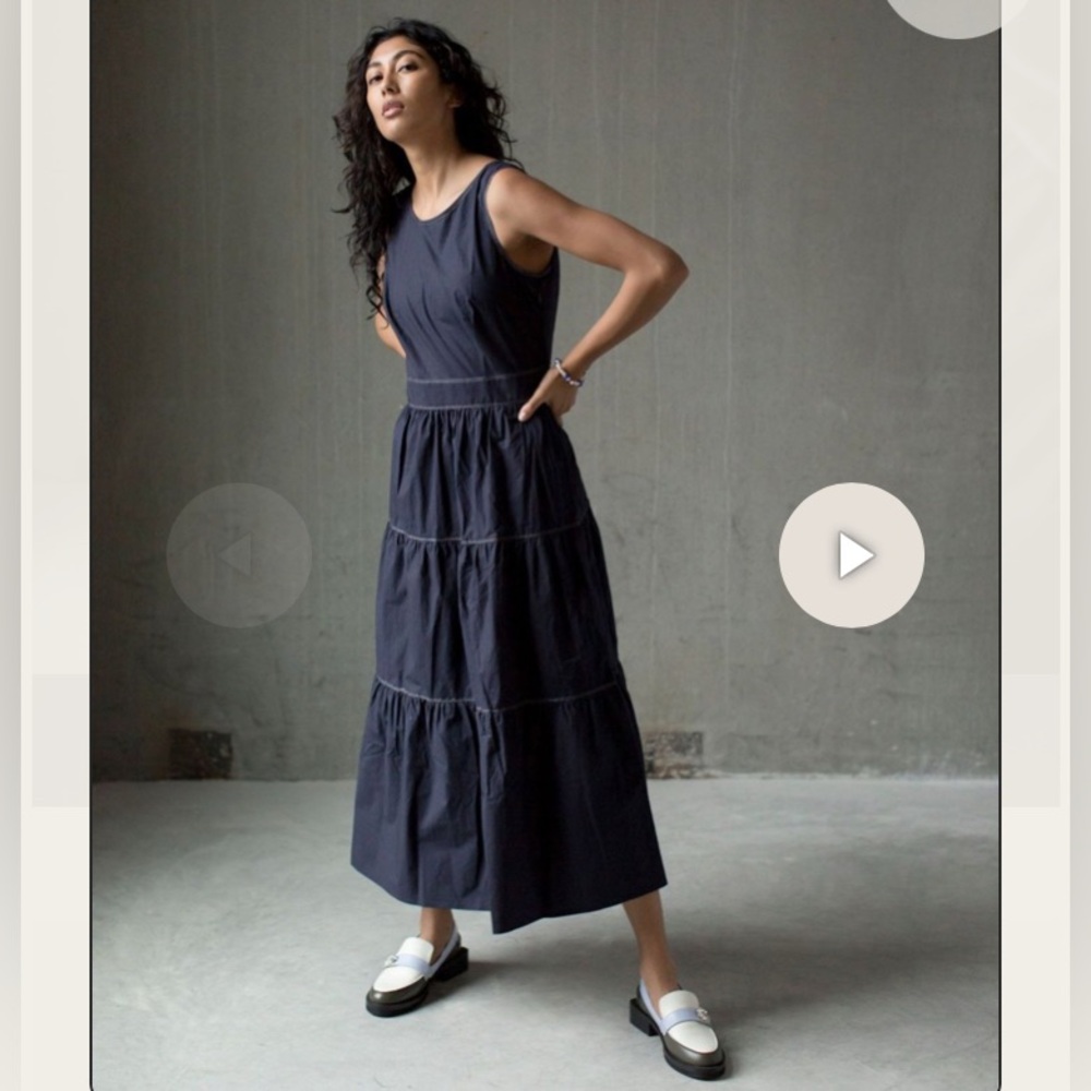 Caron Callahan pixie dark navy dress